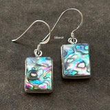Abalone Rectangular Silver Earring