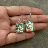 Abalone Rectangular Silver Earring