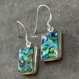 Abalone Rectangular Silver Earring