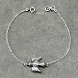 Bird Charm Silver Bracelet