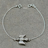 Bird Charm Silver Bracelet