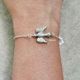 Bird Charm Silver Bracelet