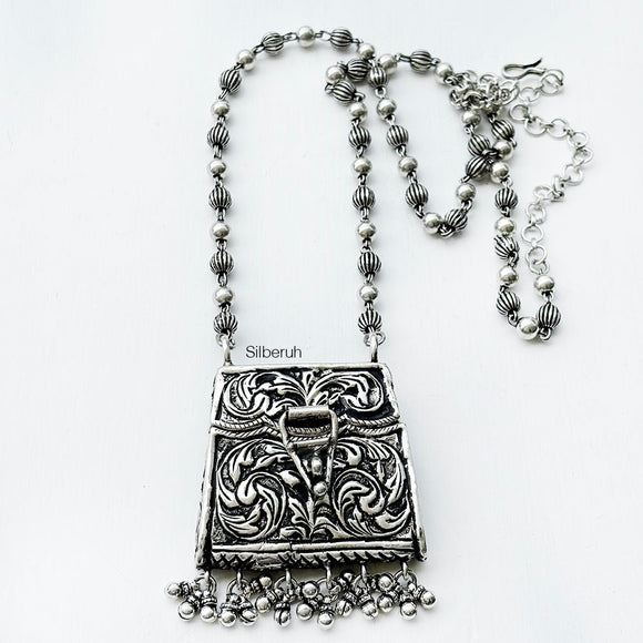 Chitai Purse Locket Silver Necklace