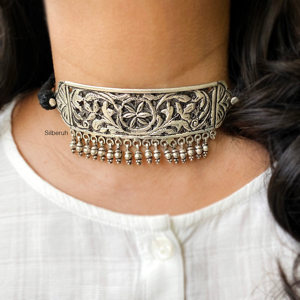 Chitai Silver Choker Necklace – SILBERUH - Main Image