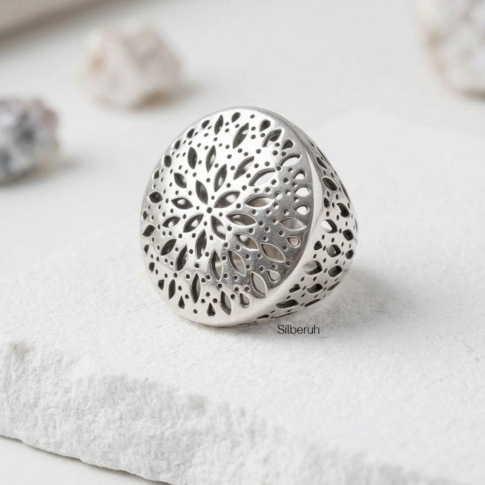 925 Silver Cocktail Ring Dome Statement | Silberuh – SILBERUH