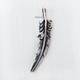 Elegant Feather Design Silver Pendant – Silberuh