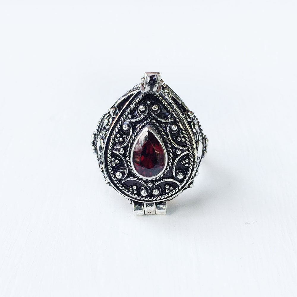 Garnet teardrop ring discount