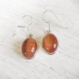 Golden Sunstone Silver Earring