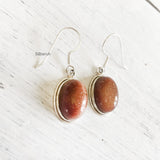 Golden Sunstone Silver Earring