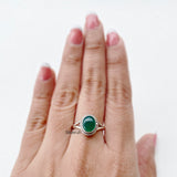 Green Onyx Knotted Silver Ring
