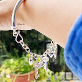 Heart & Key Charm Silver Bracelet