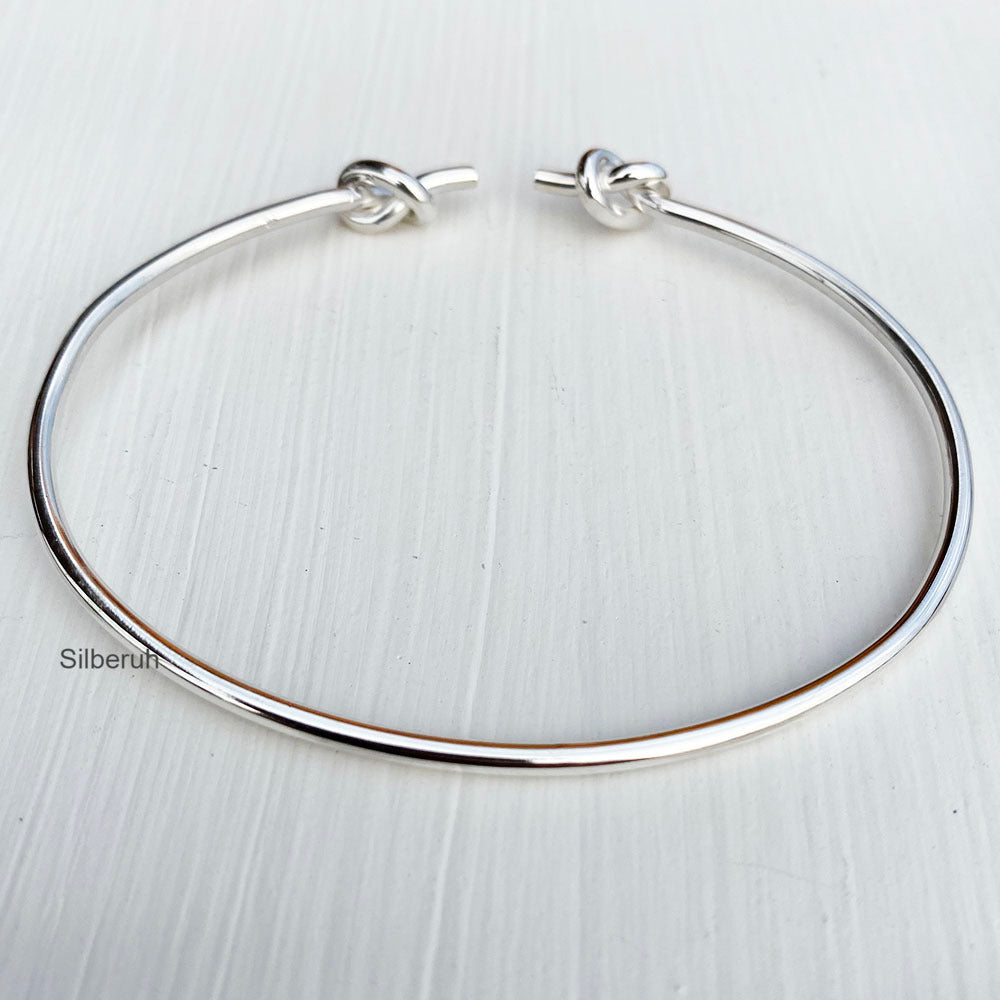 Knot Silver Adjustable Bangle Knot Silver Adjustable Bangle