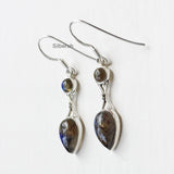 Festive Wear Ethnic Silver Earrings with Labradorite
