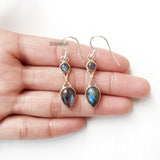 Handcrafted Labradorite Earrings in Sterling Silver