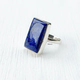 Lapis Lazuli silver ring in 925 sterling silver β zodiac birthstone