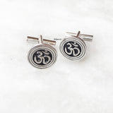Om Silver Cufflink