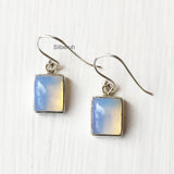 Opalite 925 sterling silver earrings handcrafted in India