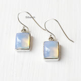 Man-made Opalite silver earrings with hallmarked 925 stamp