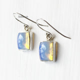 Handmade Opalite stud earrings in pure sterling silver