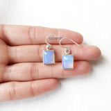 Healing Opalite gemstone silver earrings for chakra balance