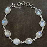 Rainbow Moonstone Silver Bracelet