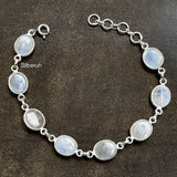 Rainbow Moonstone Silver Bracelet