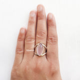 Rose Quartz Marquise Silver Ring