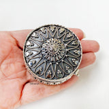 Round Sindoor Jewellery Silver Box