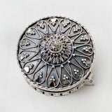 Round Sindoor Jewellery Silver Box