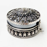 Round Sindoor Jewellery Silver Box