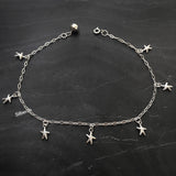 Starfish Silver Anklet