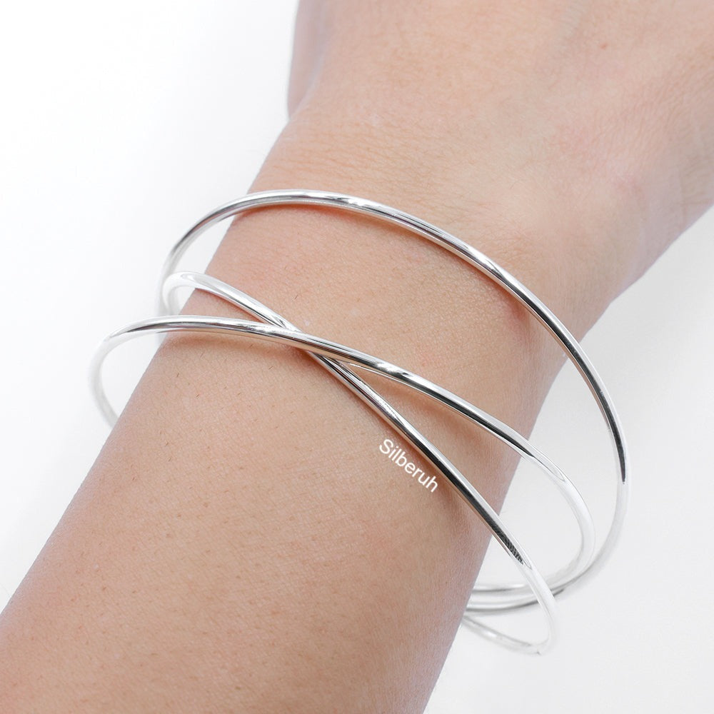 Three in One Silver Bangle – SILBERUH