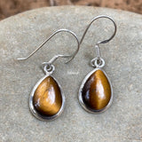 Sterling Silver Tiger’s Eye Earrings for Women – Lightweight Design