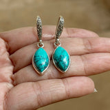 Turquoise gemstone earring for protection – sterling silver design by Silberuh