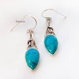 Turquoise Silver Knot Earring