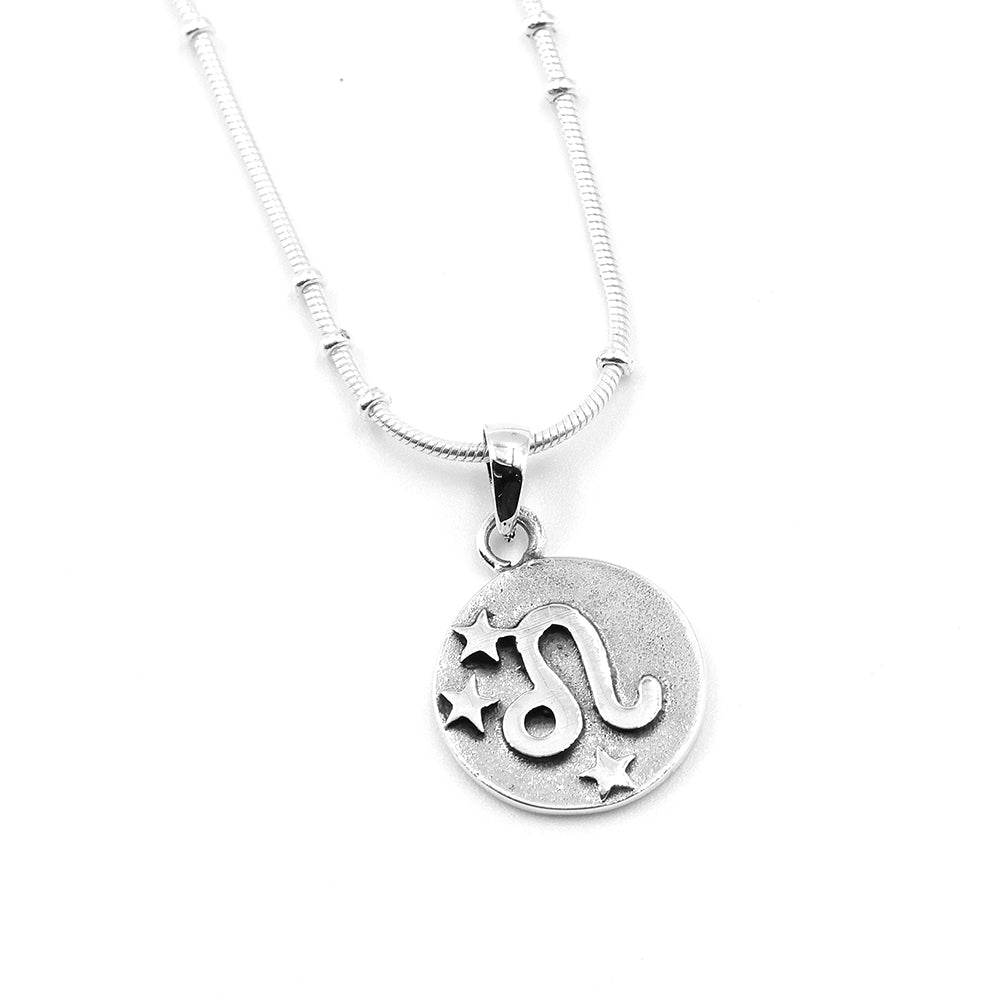 Silver leo necklace deals
