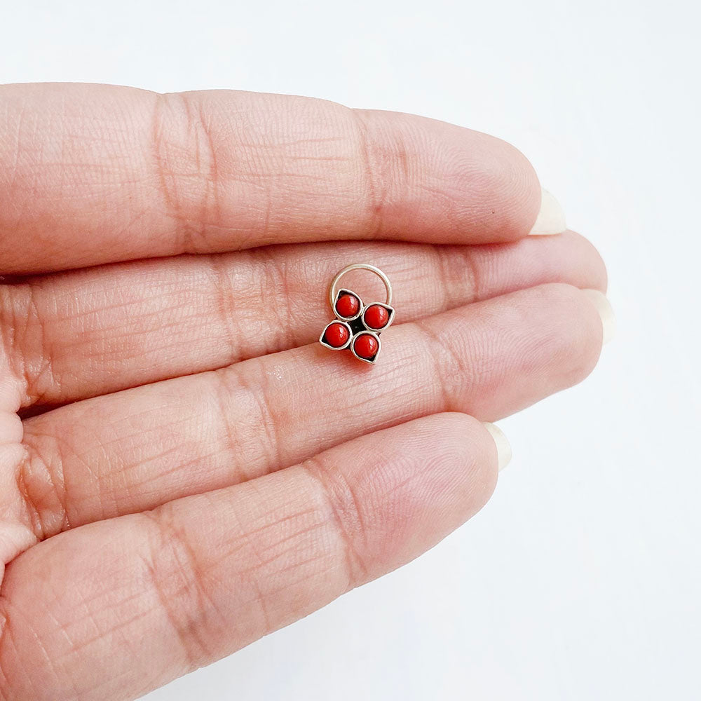 Coral on sale nose pin