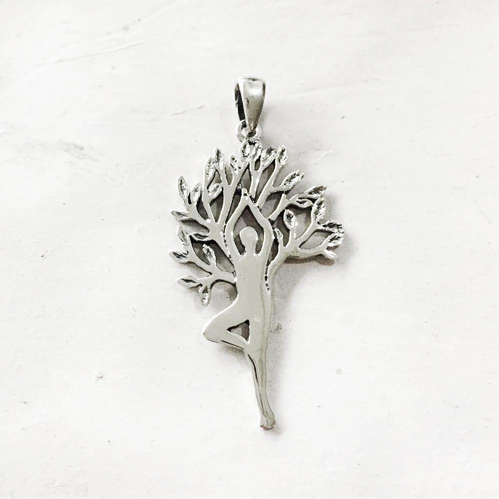 Vrikshasana Yoga Tree Silver Pendant SILBERUH