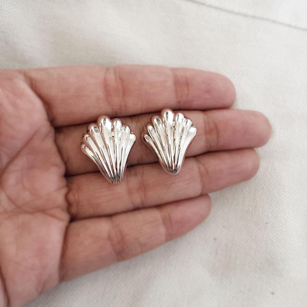 Silver Clip On Stud Earring
