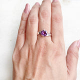 AMETHYST FACETTED SILVER RING - SILBERUH