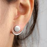 Crescent Moon Silver Stud Earring