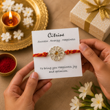 Citrine Silver Rakhi