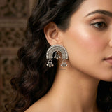 Sunrise Oxidised Silver Stud Earring