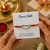 Cowrie Shell Silver Rakhi
