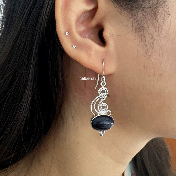 925 Silver Blue Sunstone Earrings