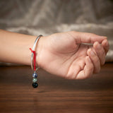 Handmade 925 Silver Beaded Lumba Rakhi for Raksha Bandhan