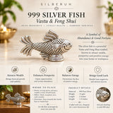 Pure silver fish showpiece for prosperity and abundance