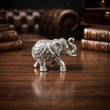 Pure silver elephant showpiece for prosperity and décor