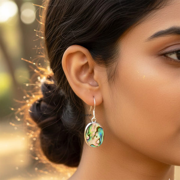 Abalone Oval Silver Earring