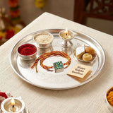 Sterling Silver Abalone Rakhi with Sacred Thread